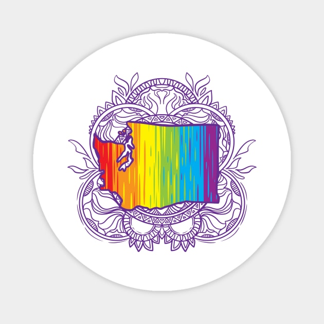 Washington Mandala Pride Magnet by Manfish Inc.